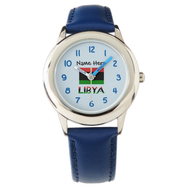 Libyan Libyan Flagga Black Personalization Armbandsur (Framsida)