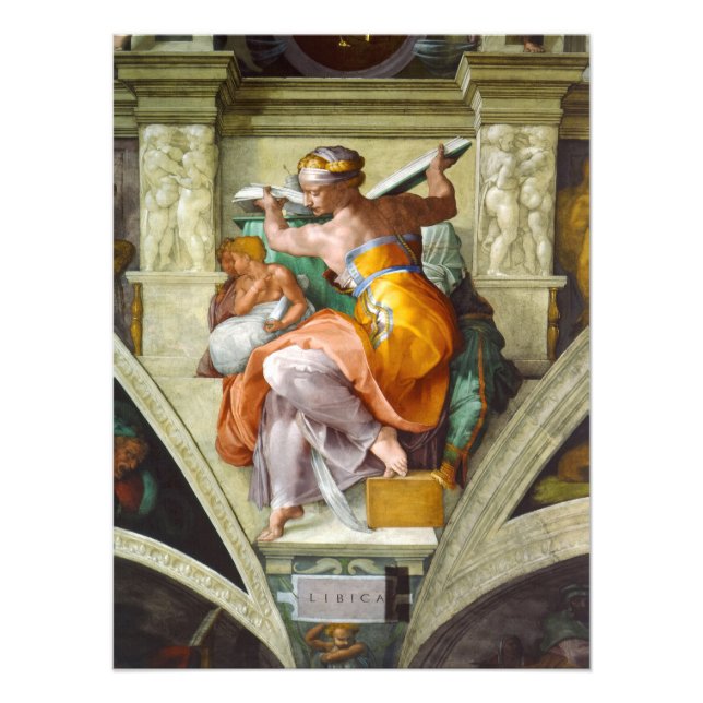Libyan Sibyl av Michelangelo Fototryck (Framsidan)