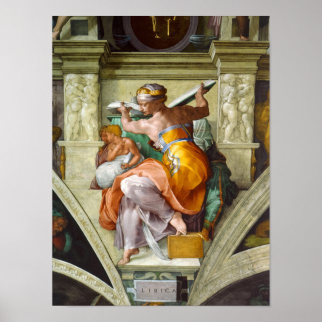 Libyan Sibyl av Michelangelo Poster (Framsidan)
