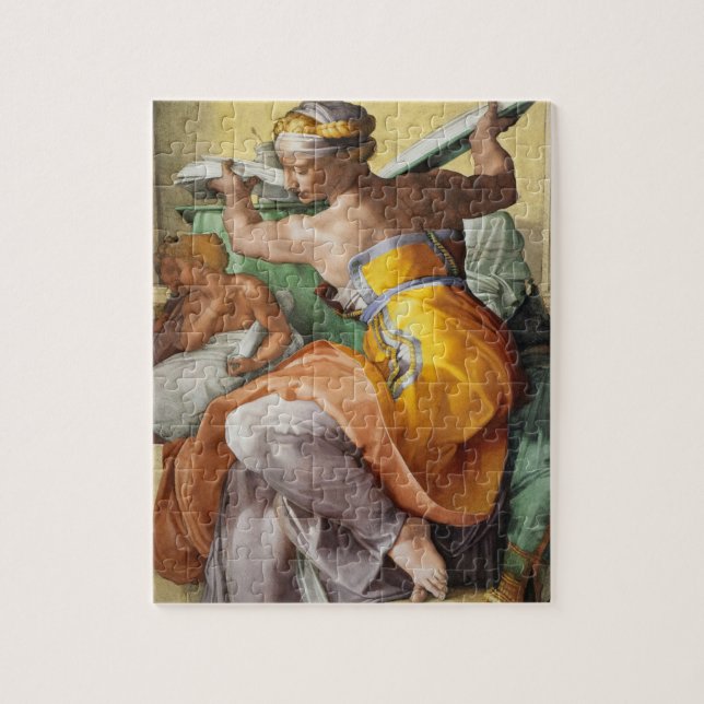 Libyan Sibyl, Sistine Chapel av Michelangelo Pussel (Vertikal)