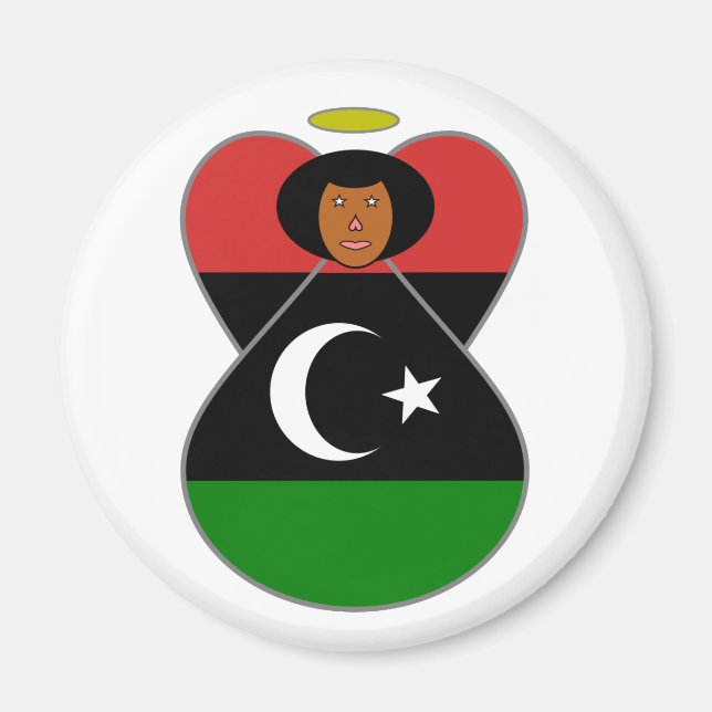 Libyen Angel Flagga Magnet (Framsidan)