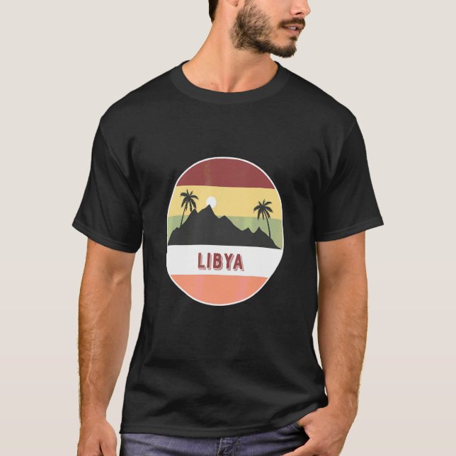 Libyen Berg Och Palmer T Shirt (Framsida)