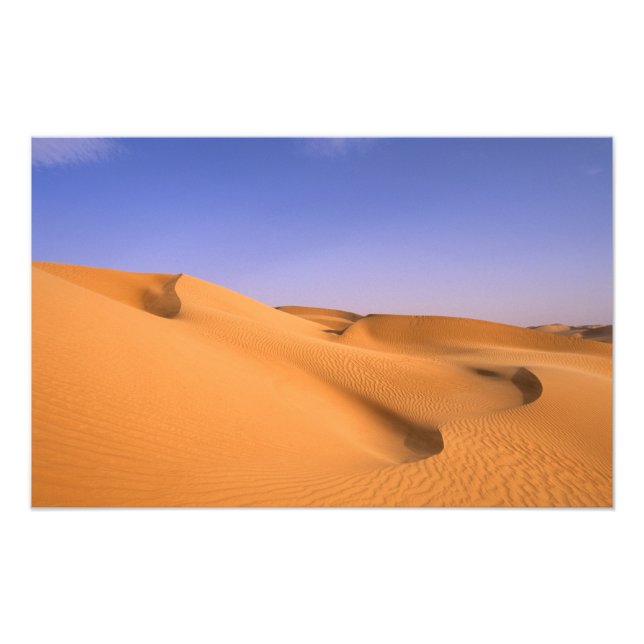 Libyen, Fezzan, Saharaöknen, Erg Murzuq, Sand Fototryck (Framsidan)