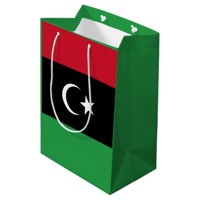 Libyen flagga (Baksidan Vinklad)