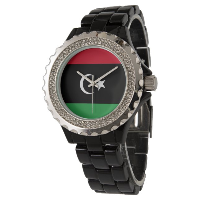 Libyen flagga armbandsur (Vinklad)