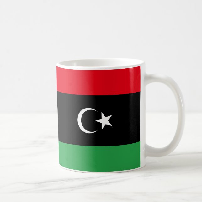 Libyen Flagga Ceramic Mugg (Höger)