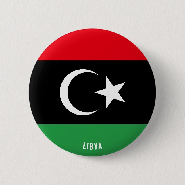 Libyen Flagga Charming Patriotic Knapp (Framsida)