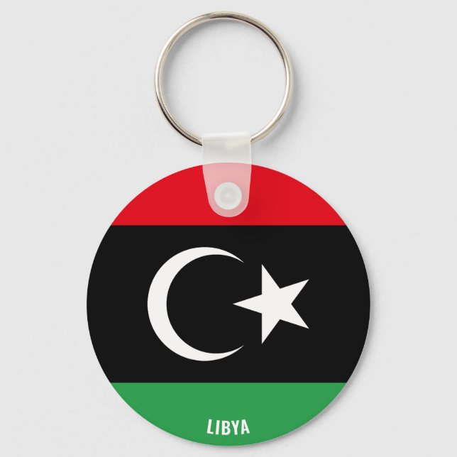 Libyen Flagga Charming Patriotic Nyckelring (Framsida)