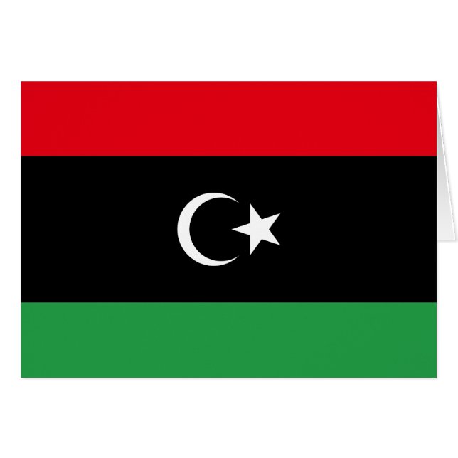 Libyen Flagga Hälsningskort (Framsidan Horizontal)