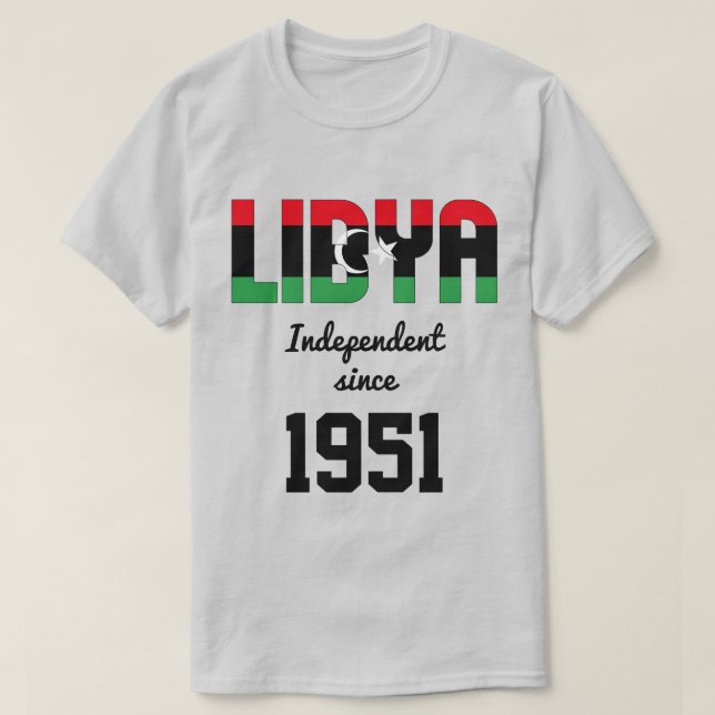 Libyen Flagga Independence Firande T Shirt (Design framsida)