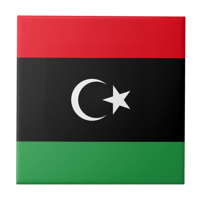 Libyen Flagga Kakelplatta (Framsidan)