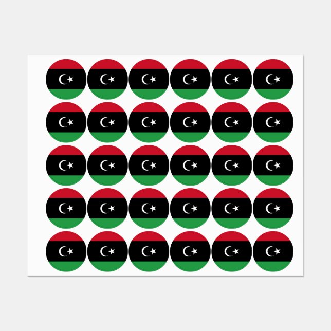 Libyen flagga klistermärke (Ark)