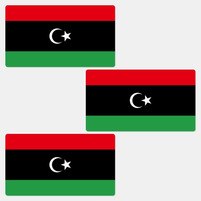 Libyen Flagga Klistermärke (Grupp)
