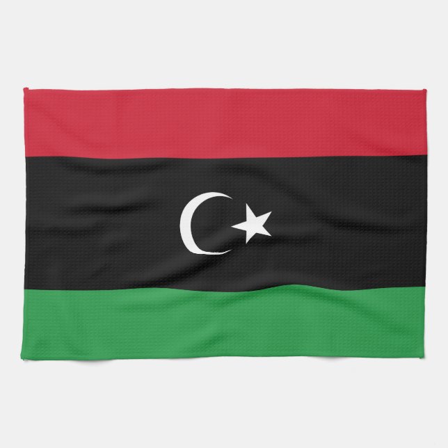 Libyen flagga kökshandduk (Horisontell)