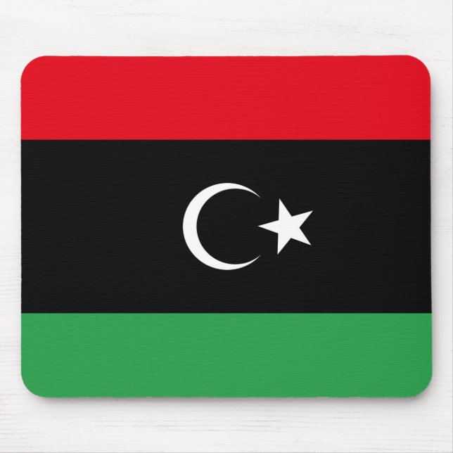 Libyen Flagga Mousepad Musmatta (Framsidan)