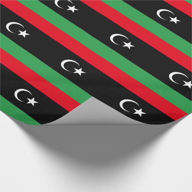 Libyen Flagga Presentpapper (Hörn)