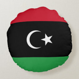 Libyen flagga rund kudde
