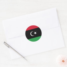 Libyen flagga runt klistermärke