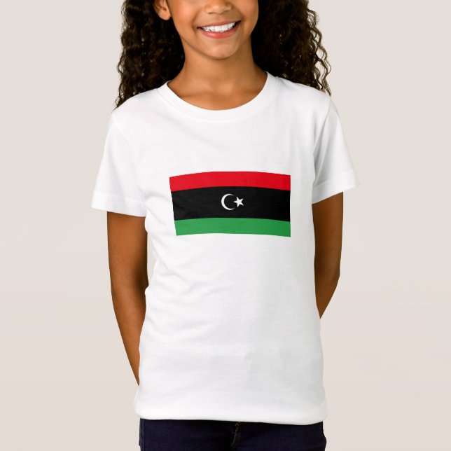 Libyen Flagga T Shirt (Framsida)
