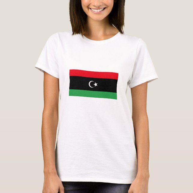 Libyen Flagga T Shirt (Framsida)
