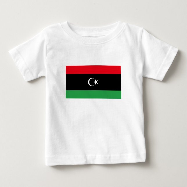 Libyen Flagga T Shirt (Framsida)