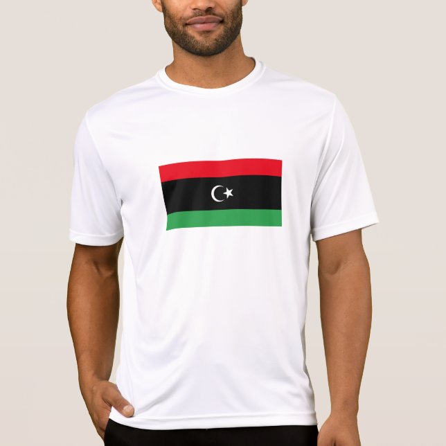 Libyen Flagga T Shirt (Framsida)