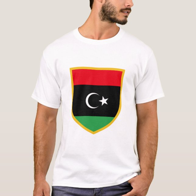Libyen flagga tee shirt (Framsida)