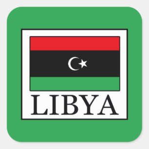 Libyen Fyrkantigt Klistermärke