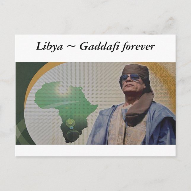 Libyen ~ Gaddafi för alltid Vykort (Framsida)