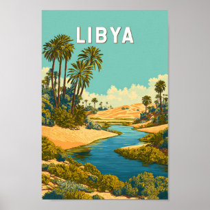 Libyen Illustration Resa Konst Vintage Poster