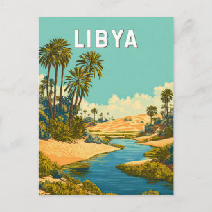 Libyen Illustration Resa Konst Vintage Vykort