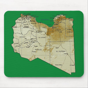 Libyen Karta Mousepad Musmatta