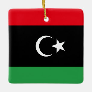 Libyen (Libyen) Flagga Julgransprydnad Keramik