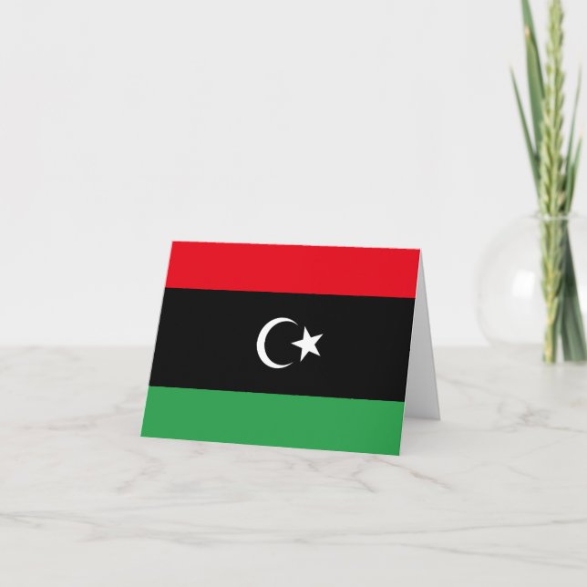Libyen (Libyen) Flagga Kort (Framsida)