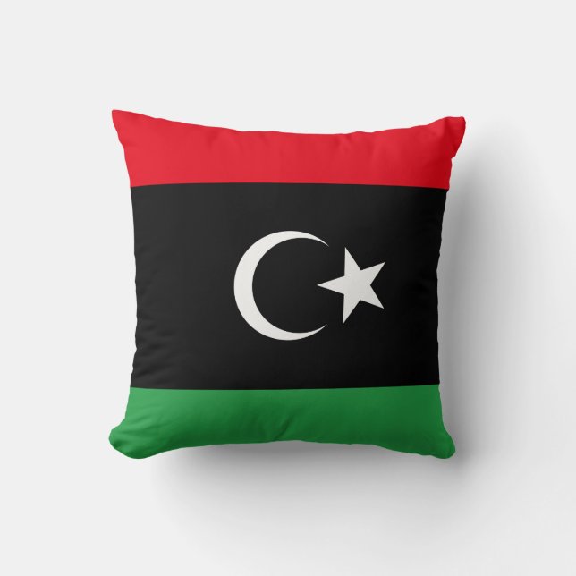 Libyen (Libyen) Flagga Kudde (Framsida)
