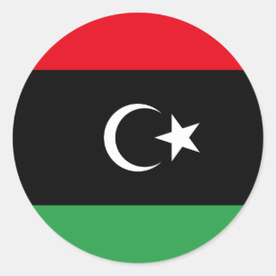 Libyen (Libyen) Flagga Runt Klistermärke