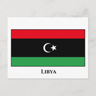Libyen (Libyen) Flagga Vykort