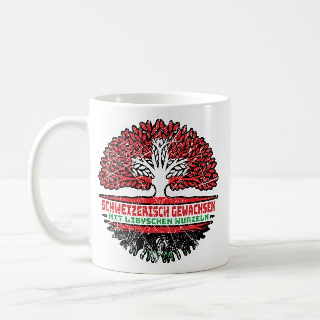 Libyen Libysch Schweizer Schweiz Baum Wurzel Kaffemugg (Vänster)