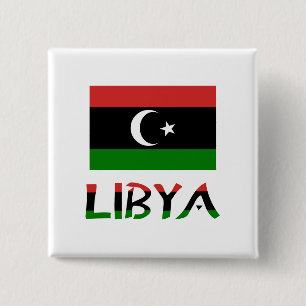 Libyen och Libyen-Flagga Knapp