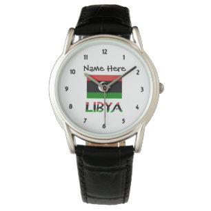 Libyen och Libyens Flagga Personlig Armbandsur
