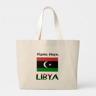 Libyen och libyska flaggan med ditt namn jumbo tygkasse