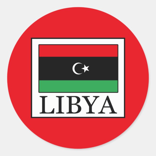 Libyen Runt Klistermärke (Framsida)