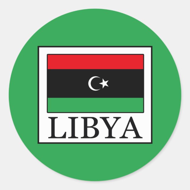 Libyen Runt Klistermärke (Framsida)