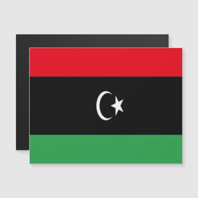 Libyen - Wave Flagga - (Fram/baksida)