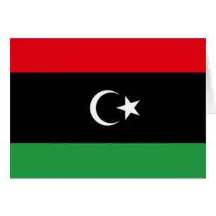 Libyens flagga hälsningskort