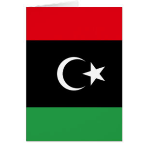 Libyens flagga hälsningskort