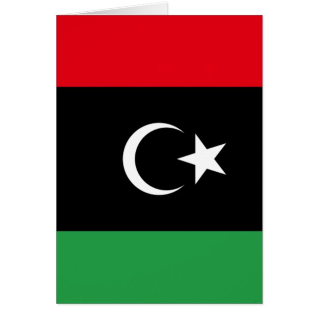 Libyens flagga hälsningskort (Framsidan)