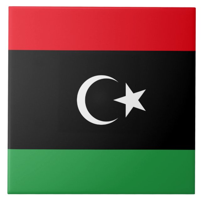 Libyens flagga kakelplatta (Framsidan)