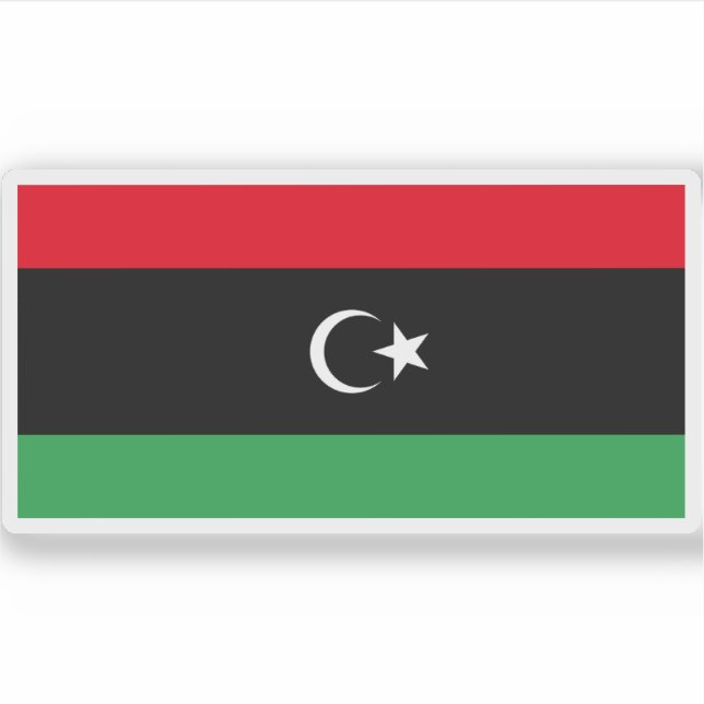 Libyens flagga klistermärken (Framsida)