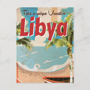 Libyens klassiska semesteraffär. vykort